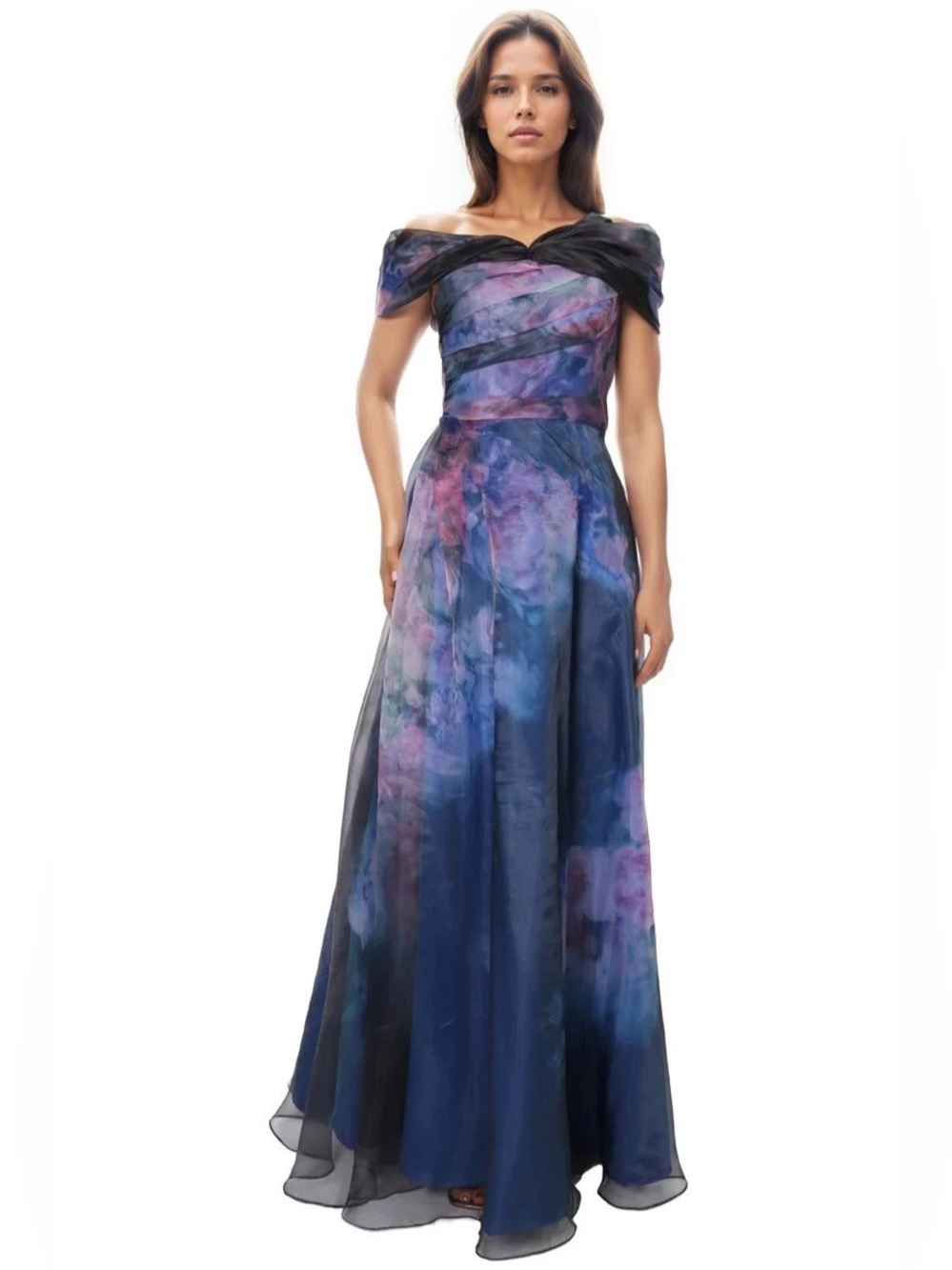 Rene Ruiz Collection One Shoulder Organza Gown